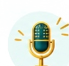 Broadcast and Media Features vintage microphone emblem